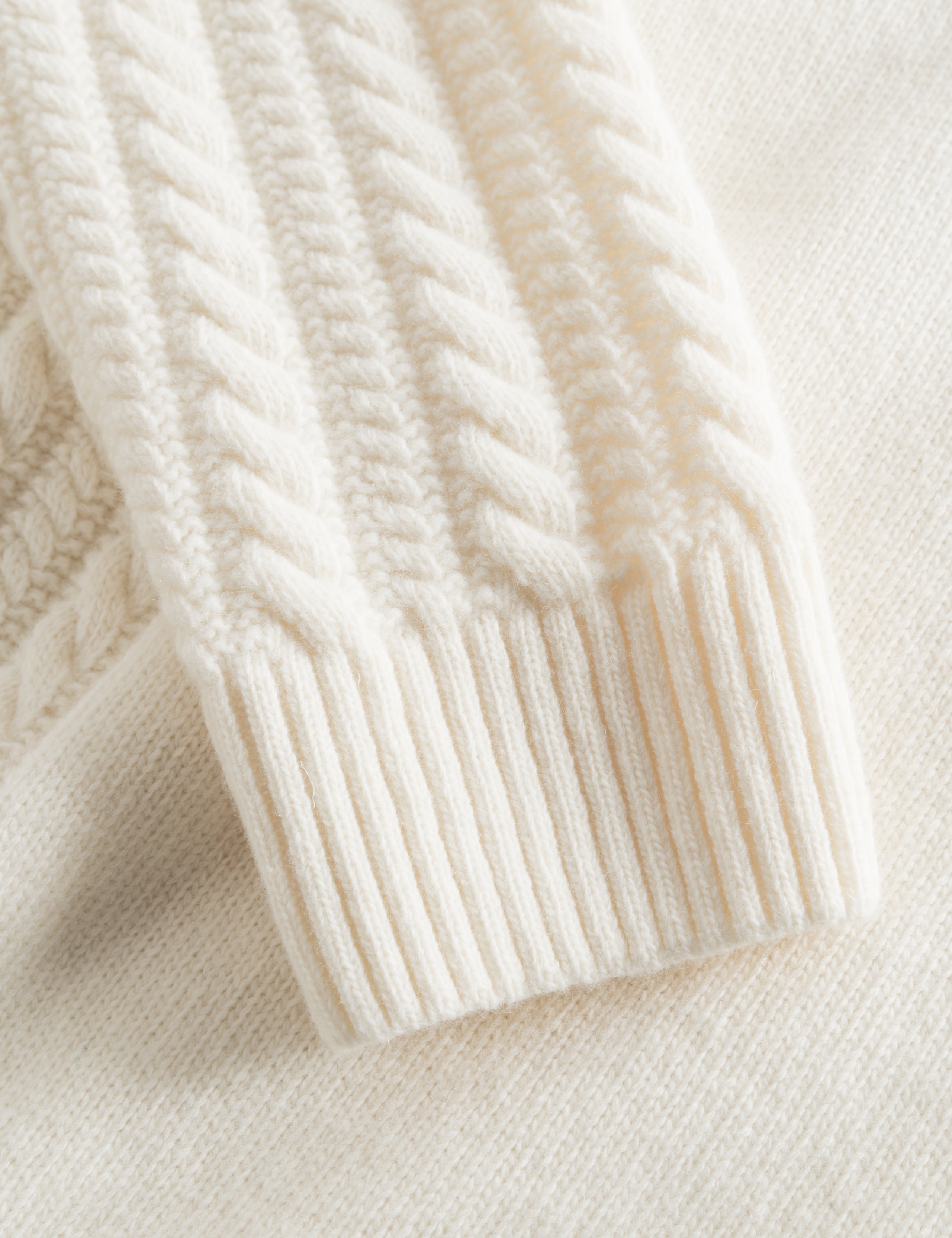 TUNDRA WOOL CABLE KNIT - CLOUD
